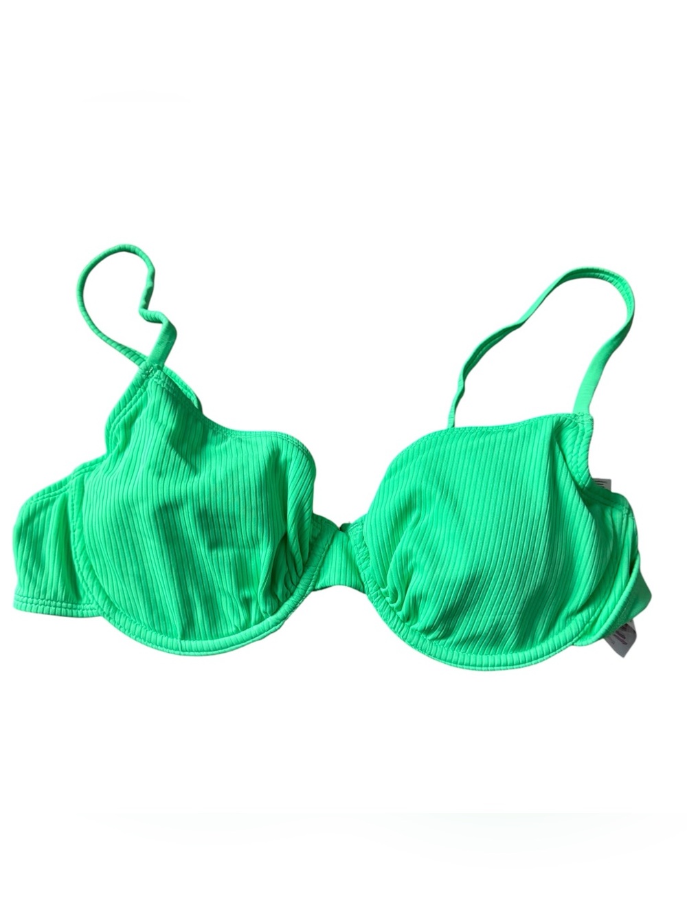 NOBO NWT Juniors Neon Green Ribbed Underwire Bikini Top XL Beach